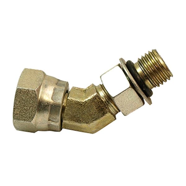 Gizmo 39039472 0.25 in. Male O-Ring Boss x 0.25 in. Female Pipe Swivel 45 Degree Hydraulic Adapter GI3866684 - main